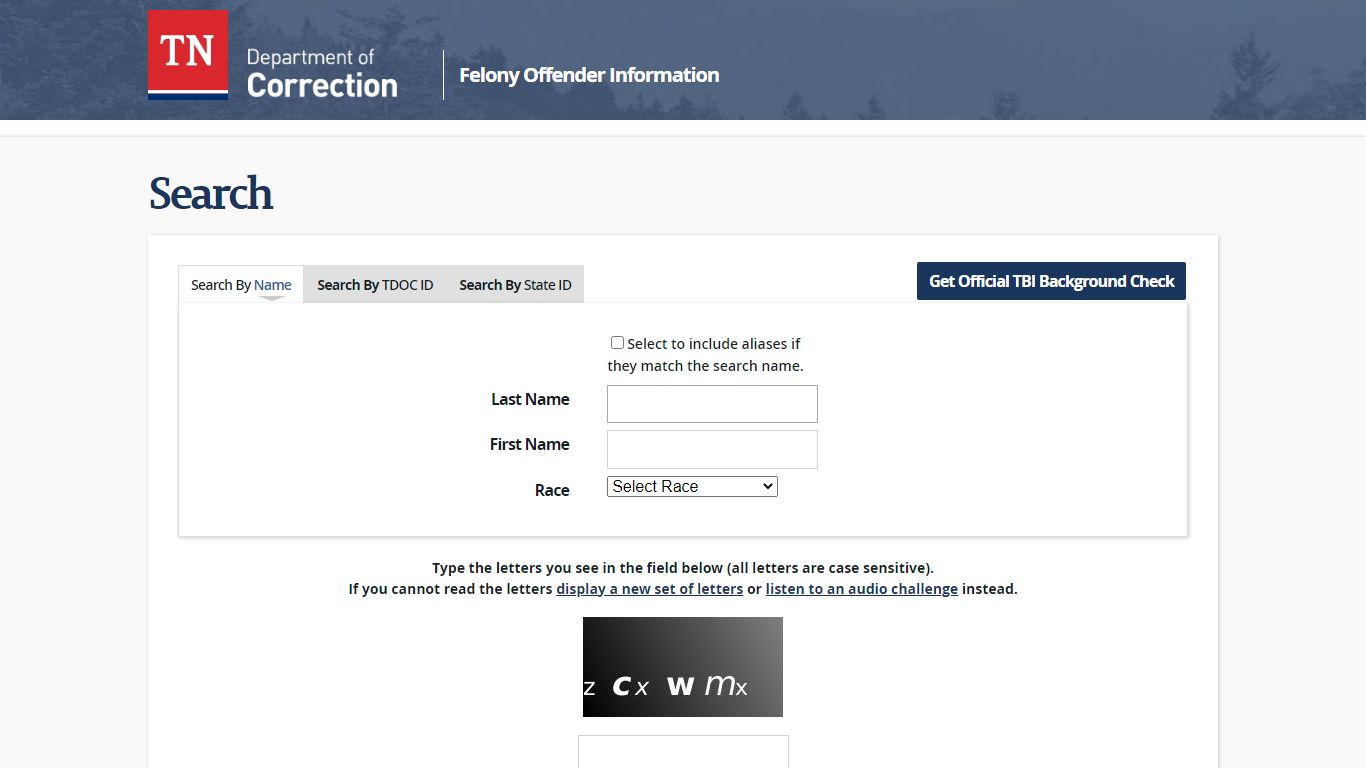 Search - Tennessee Felony Offender Information - TN.gov